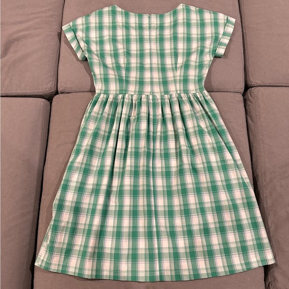 Shabby Apple Vintage Inspired White Green Plaid Dress Size 10 Medium EUC - Picture 5 of 8